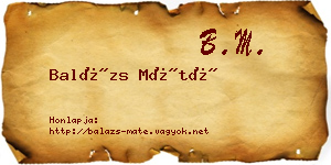 Balázs Máté névjegykártya