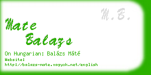 mate balazs business card