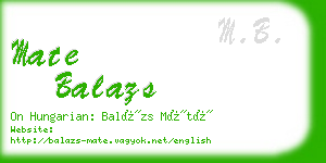 mate balazs business card